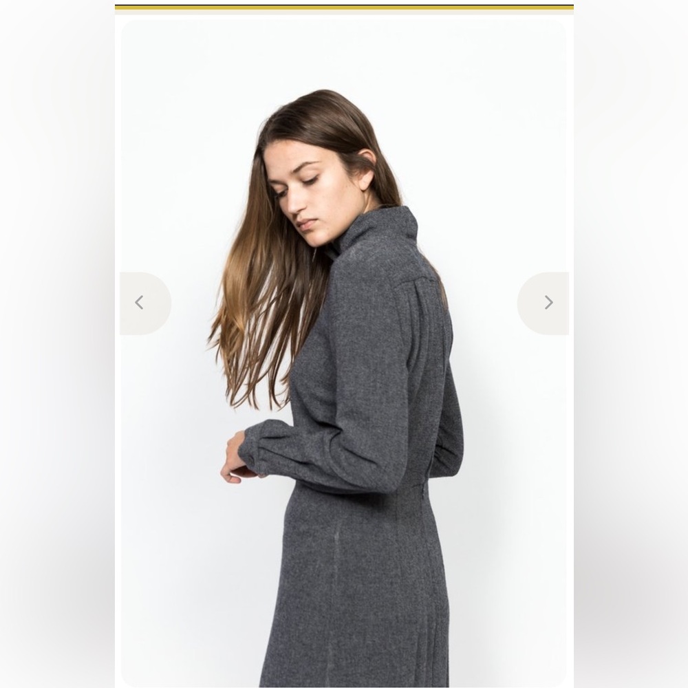Rachel Comey Wagner Gray Long Sleeve Button Front Midi Dress - Picture 3 of 14